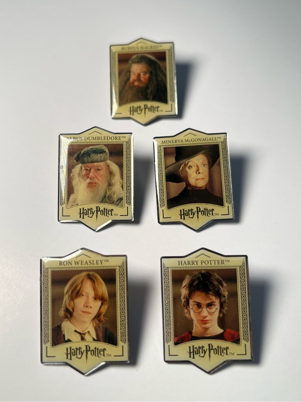 Vintage Harry Potter Enamel Pin Lot | Harry, Ron, Dumbledore, McGonagall, Hagrid